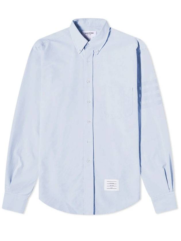 4-Bar Striped Cotton Oxford Long Sleeve Shirt Light Blue - THOM BROWNE - BALAAN 1