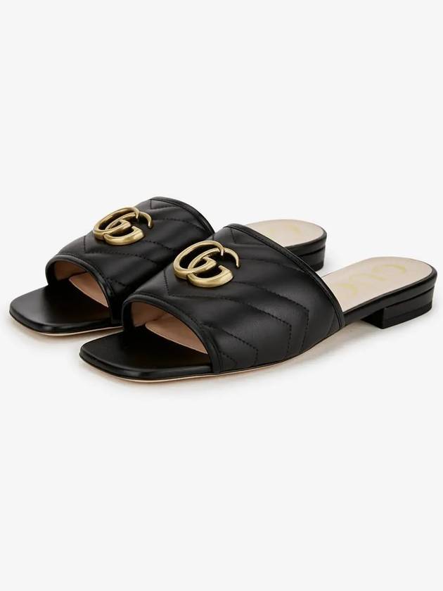 Double G Matelasse Slippers Black - GUCCI - BALAAN 3