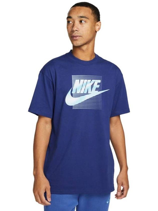 Max 90 Cotton Short Sleeve T-Shirt Blue - NIKE - BALAAN 2