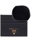 Metal Logo Saffiano Card Wallet Black - PRADA - BALAAN 2