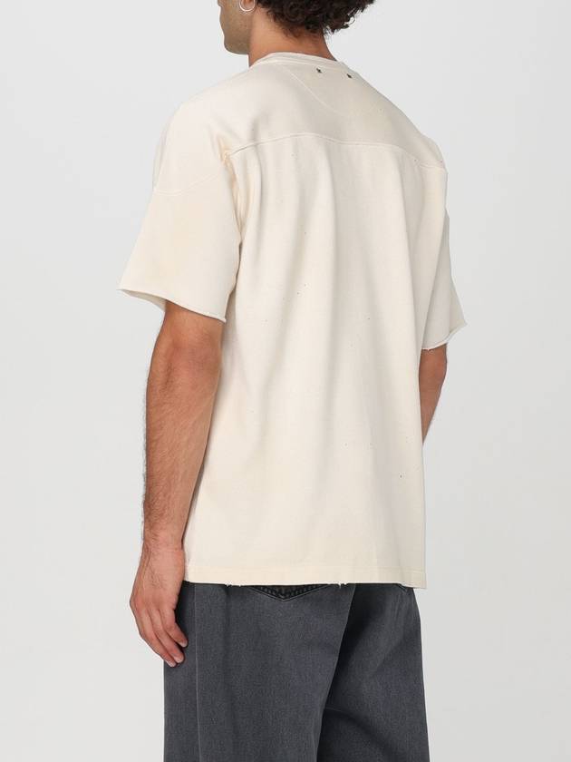 Raw Edge On The Front Cotton Short Sleeve T-Shirt Aged White - GOLDEN GOOSE - BALAAN 3