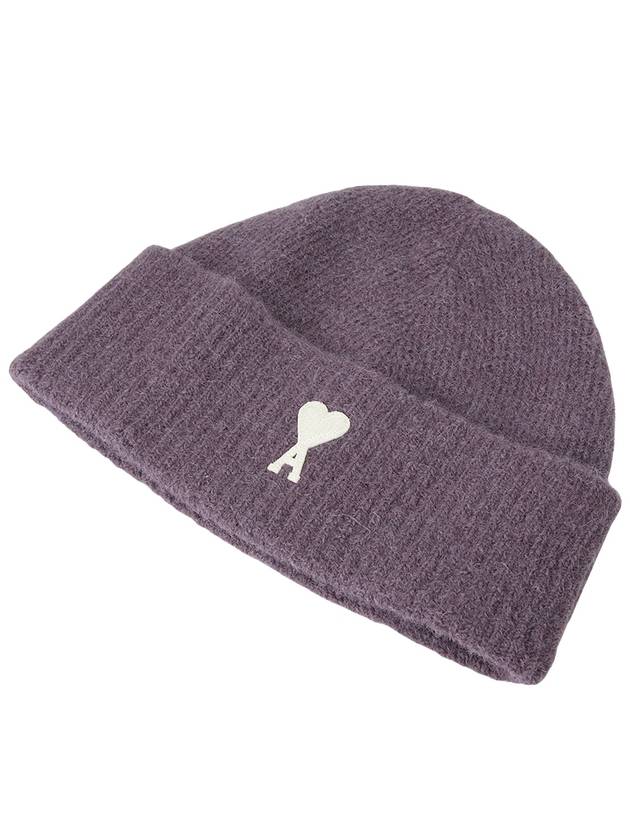 Logo Patch Knit Beanie Lilac - AMI - BALAAN 4