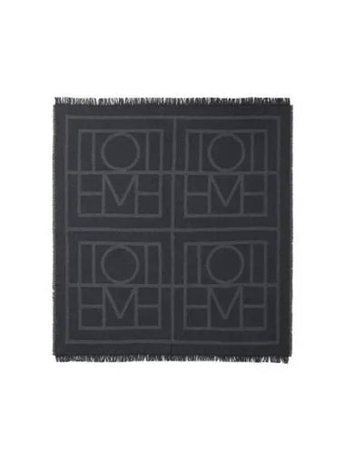 Monogram Wool Cashmere Muffler Dark Gray Scarf - TOTEME - BALAAN 1