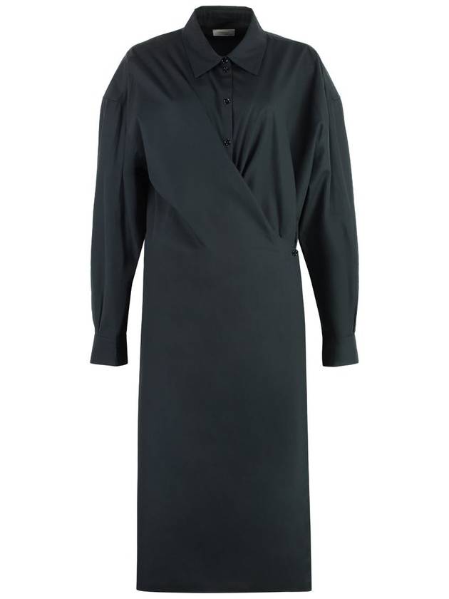 Straight Collar Twisted Long Dress Black - LEMAIRE - BALAAN 2