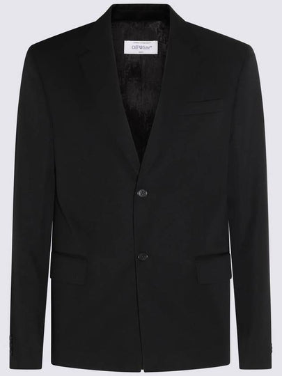 Relaxed Single Wool Blazer Jacket Black - OFF WHITE - BALAAN 2