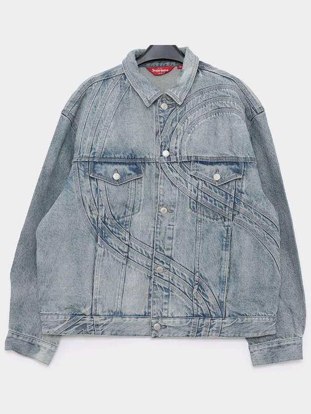 S Logo Trucker Washed Denim Men Jacket SS24J53 WASHD BLUE - SUPREME - BALAAN 3