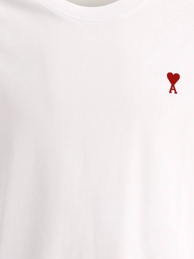 Small Heart Logo Boxy Fit Short Sleeve T-Shirt White - AMI - BALAAN 5