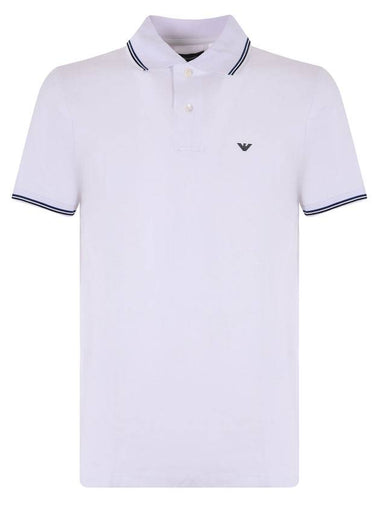 Slim Fit Cotton PK Shirt White - EMPORIO ARMANI - BALAAN 1