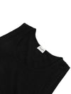 Cassandre Embroidered Logo Wool Sleeveless Black - SAINT LAURENT - BALAAN 4