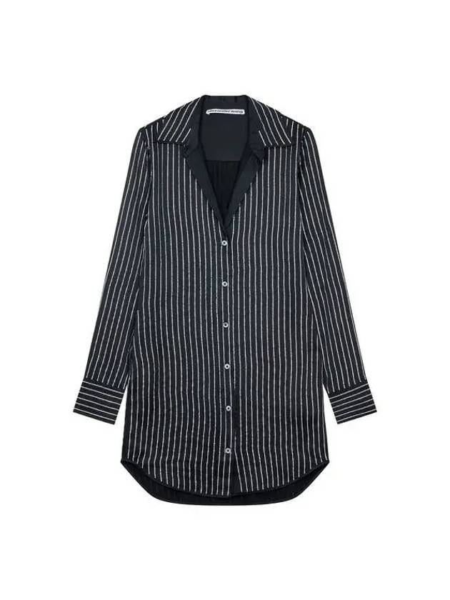 Crystal silk shirt dress black 271232 - ALEXANDER WANG - BALAAN 1