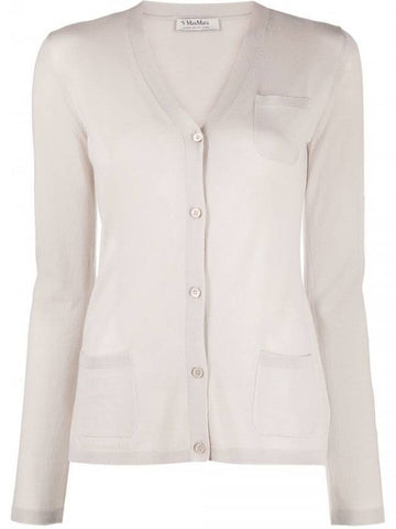 Women's Alex Pocket Wool Cardigan Beige - MAX MARA - BALAAN 1