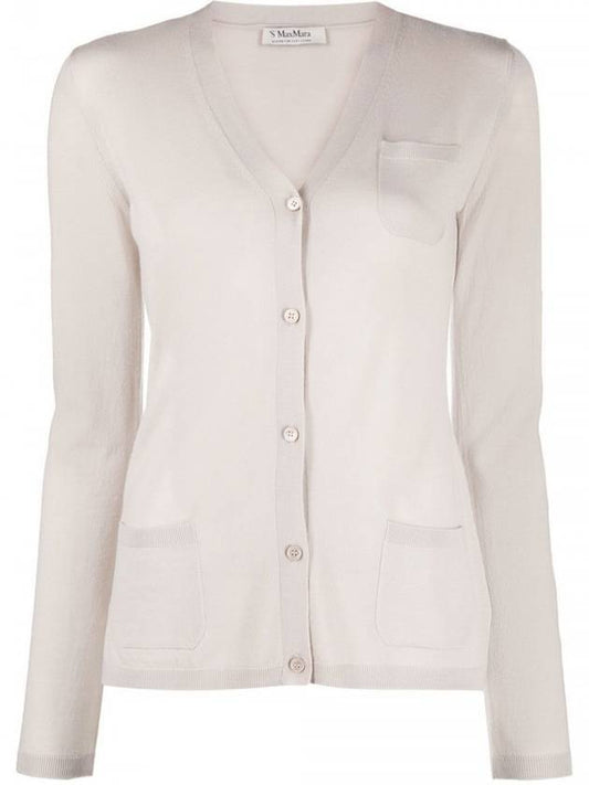 Women's Alex Pocket Wool Cardigan Beige - MAX MARA - BALAAN 1