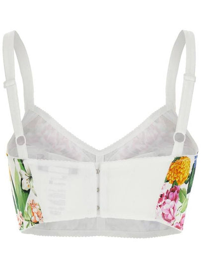 Multicolor Top With All-Over Floral Motif And Adjustable Shoulder Straps In Cotton Blend Woman - DOLCE&GABBANA - BALAAN 2