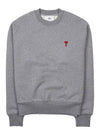 Heart Logo Organic Cotton Sweatshirt Grey - AMI - BALAAN 2