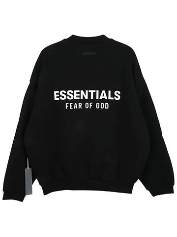 logo fleece brushed crew neck sweatshirt black 192HO246260F - FEAR OF GOD ESSENTIALS - BALAAN 1