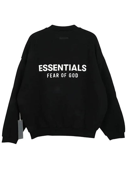 Essentials Logo Print Crew Neck Sweatshirt Black - FEAR OF GOD ESSENTIALS - BALAAN 2