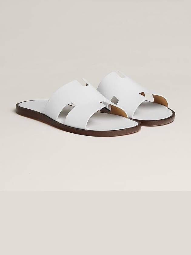 Izmir Leather Slippers Blanc - HERMES - BALAAN 2