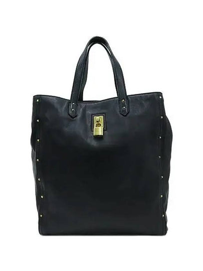 Black CALF Leather Stud Shopper Tote Bag - MARC JACOBS - BALAAN 2