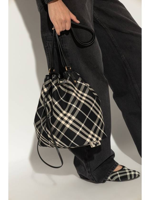 Check Medium Bucket Bag Black - BURBERRY - BALAAN 3