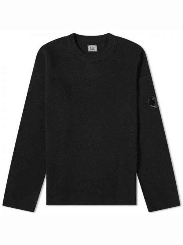 Lambswool Lens Knit Top Black - CP COMPANY - BALAAN 2