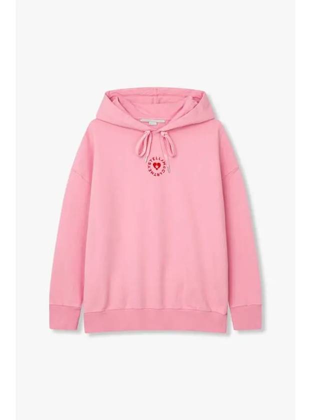 STELLA McCARTNEY Mini Heart Logo Hooded Sweatshirt Pink - STELLA MCCARTNEY - BALAAN 1