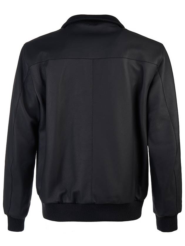 Patton Leather Bomber Jacket Caviar - LORO PIANA - BALAAN 4