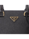 Triangle Logo Saffiano Leather Mini Tote Bag Black - PRADA - BALAAN 6