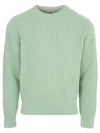 Men's Cotton Blend Knit Top Pastel Green - AMI - BALAAN 2