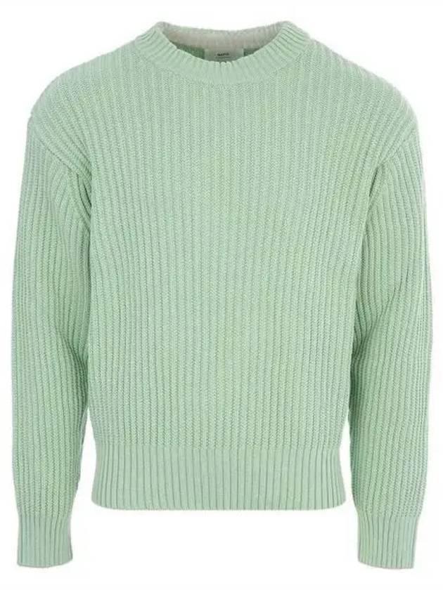 Men's Cotton Blend Knit Top Pastel Green - AMI - BALAAN 2