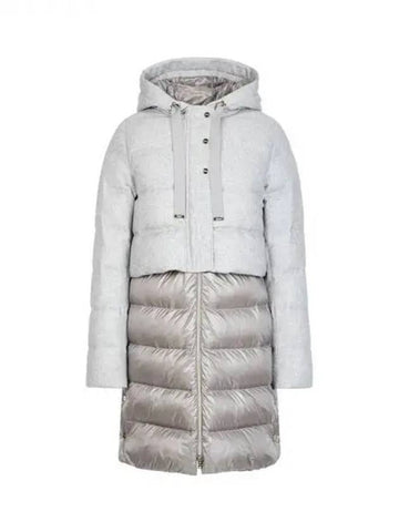 Women s half color goose down padded coat melange gray 271931 - HERNO - BALAAN 1