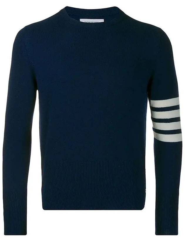 Diagonal Classic Cashmere Knit Top Navy - THOM BROWNE - BALAAN 5