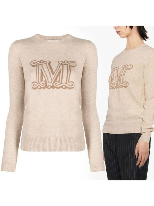 Women's Bimba Cashmere Knit Top Beige - MAX MARA - BALAAN.