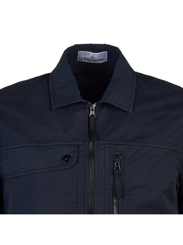 Supima Cotton Twill Stretch-TC Jacket Navy Blue - STONE ISLAND - BALAAN 5