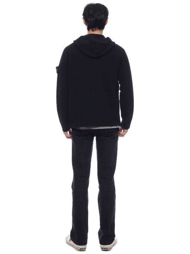 Wool Hooded Jacket Black - STONE ISLAND - BALAAN 6