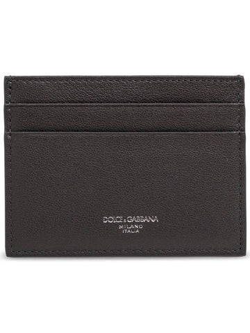 Dolce & Gabbana Leather Card Case, Men's, Grey - DOLCE&GABBANA - BALAAN 1