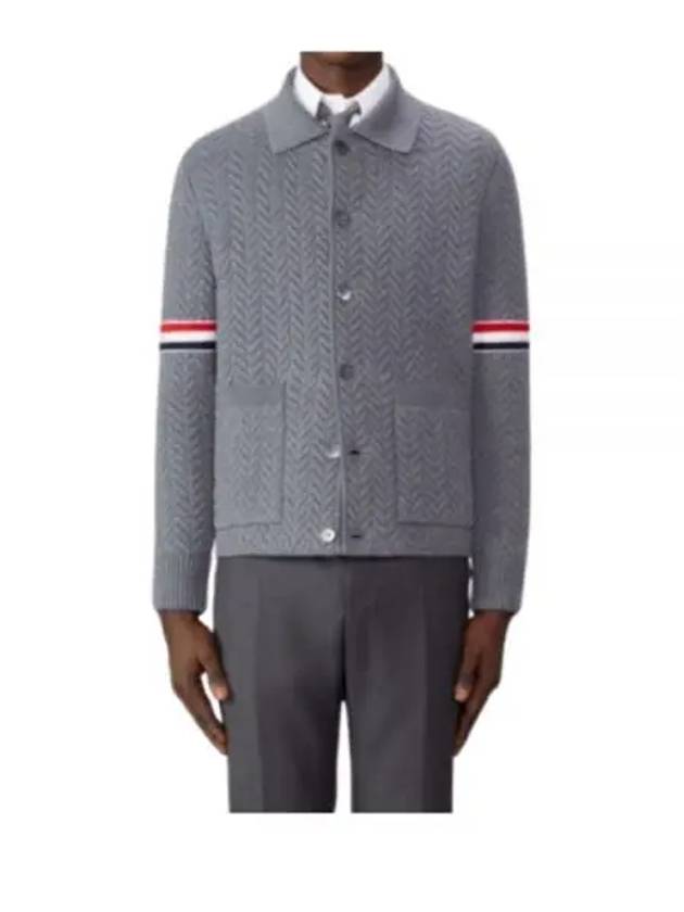 Quilted Armband Merino Wool and Cotton Work Jacket MKJ120A Y1003 35 - THOM BROWNE - BALAAN 1