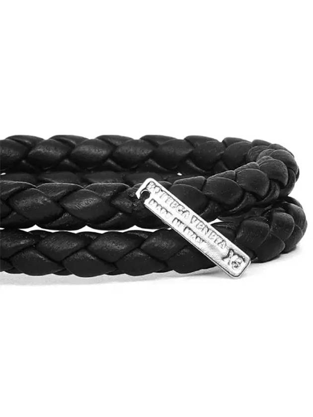 Intrecciato Double Weaving Bracelet Black - BOTTEGA VENETA - BALAAN 6