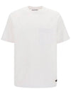 Logo Label Pocket Short Sleeve T-Shirt White - ACNE STUDIOS - BALAAN 2