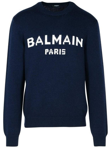 Balmain Blue Merino Wool Blend Sweater - BALMAIN - BALAAN 1