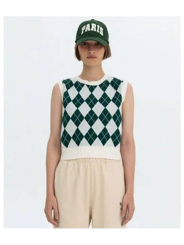 ARGYLE MIX VEST GREEN - BENSIMON - BALAAN 1