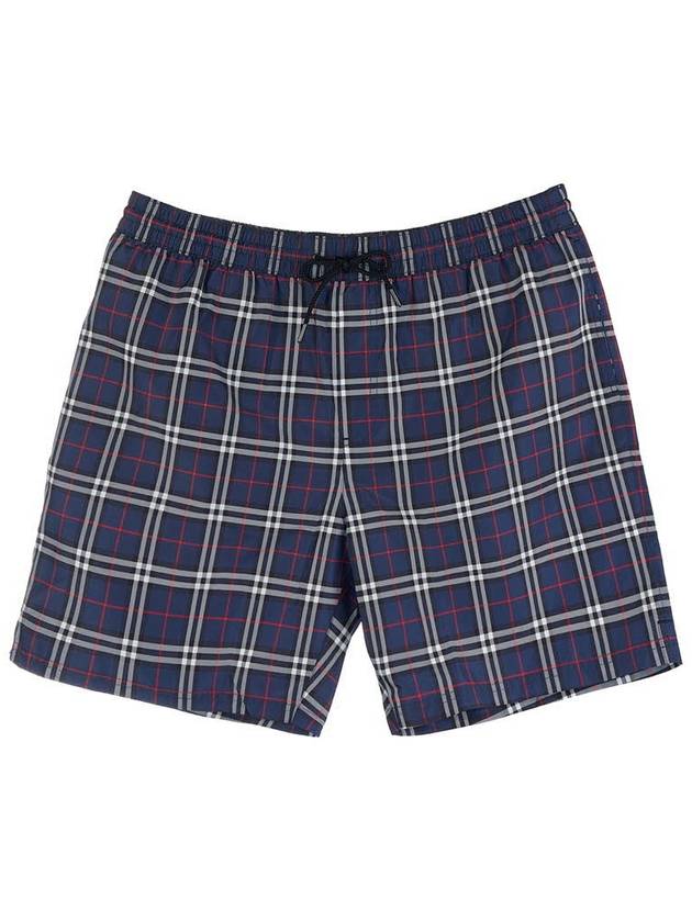 Check Swim Shorts Navy - BURBERRY - BALAAN 9