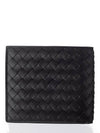 Intrecciato Weaving Half Wallet Black - BOTTEGA VENETA - BALAAN 3