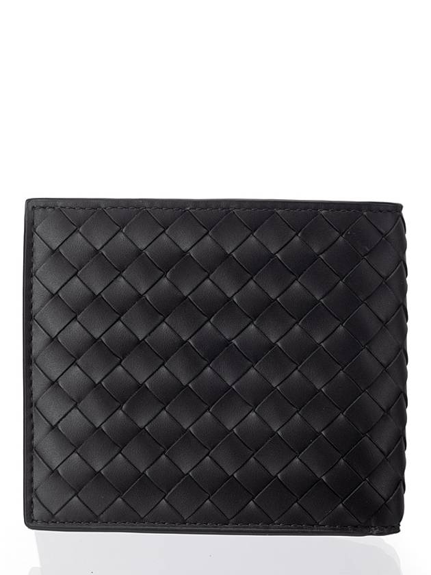 Intrecciato Weaving Half Wallet Black - BOTTEGA VENETA - BALAAN 3