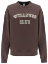 Wellness Club Flock Crew Neck Cotton Sweatshirt Brown - SPORTY & RICH - BALAAN 1