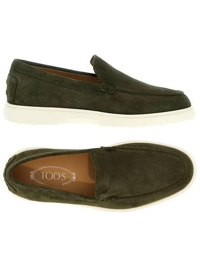 Suede Slipper Loafers Green - TOD'S - BALAAN 2