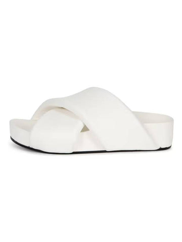 Women's Padded Cross Strap Slippers White - JIL SANDER - BALAAN 1