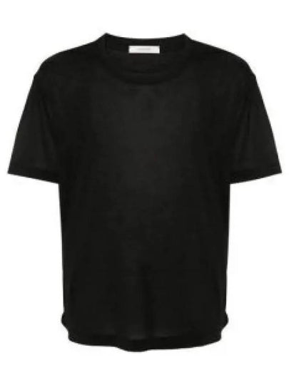 Silk Short Sleeve T-Shirt Black - LEMAIRE - BALAAN 2