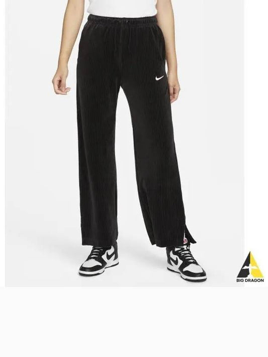 Sportswear Velor Wide Track Pants Black - NIKE - BALAAN 2