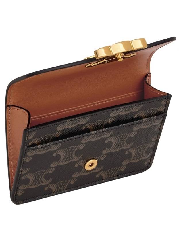 Triomphe Canvas Flap Card Holder Tan Brown - CELINE - BALAAN 6