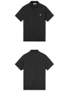 Men's Logo Patch Short Sleeve Cotton Polo Shirt Black - STONE ISLAND - BALAAN 5